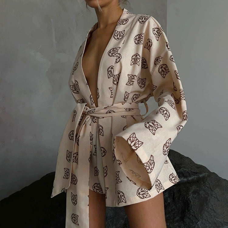 Loose Printed Pajamas Lingerie