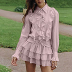 Women's Ruffled Long Sleeve Dress