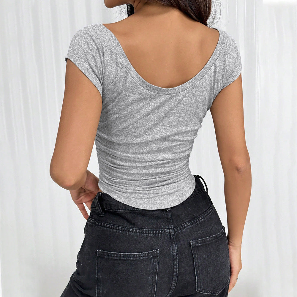 Women’s Minimalist Slim-Fit Short-Sleeve Top