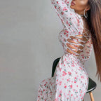Early Autumn Street Slit Midi Casual Dress