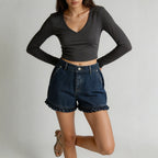 Bud Ruffled Embellishment Mid Waisted Figure Flattering