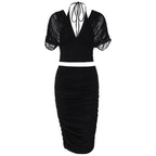 Women's Lace-Up Sequin Satin Asymmetric Mini Dress