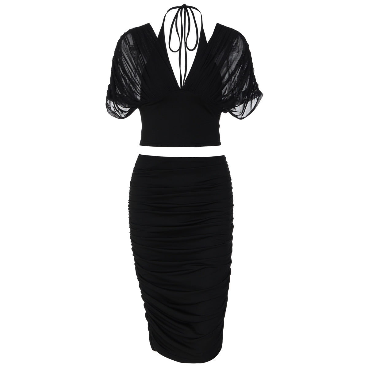 Women's Lace-Up Sequin Satin Asymmetric Mini Dress