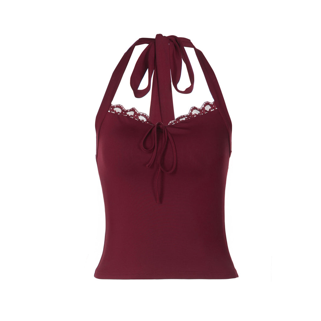 Women's Lace Backless Lace-Up Tube Top