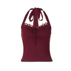 Women's Lace Backless Lace-Up Tube Top