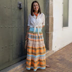 Women Skirt Positioning Printing HW Vacation Big Hem Skirt