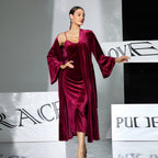 Women's Velvet Robe And Cami Two-Piece Set