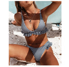 Flounced Black Bikini Swimwear
