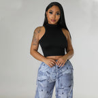 Women's Cropped Sleeveless Sports Tank Top