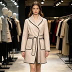 Women's Contrast-Trim Wool-Look Coat