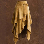 Women's Asymmetric Suede Skirt