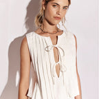 Women's Spring Summer Best Women Clothes Lace Up Cotton Linen Women Shirt