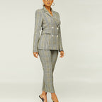 Spring Elegant Slim Plaid Business Suit