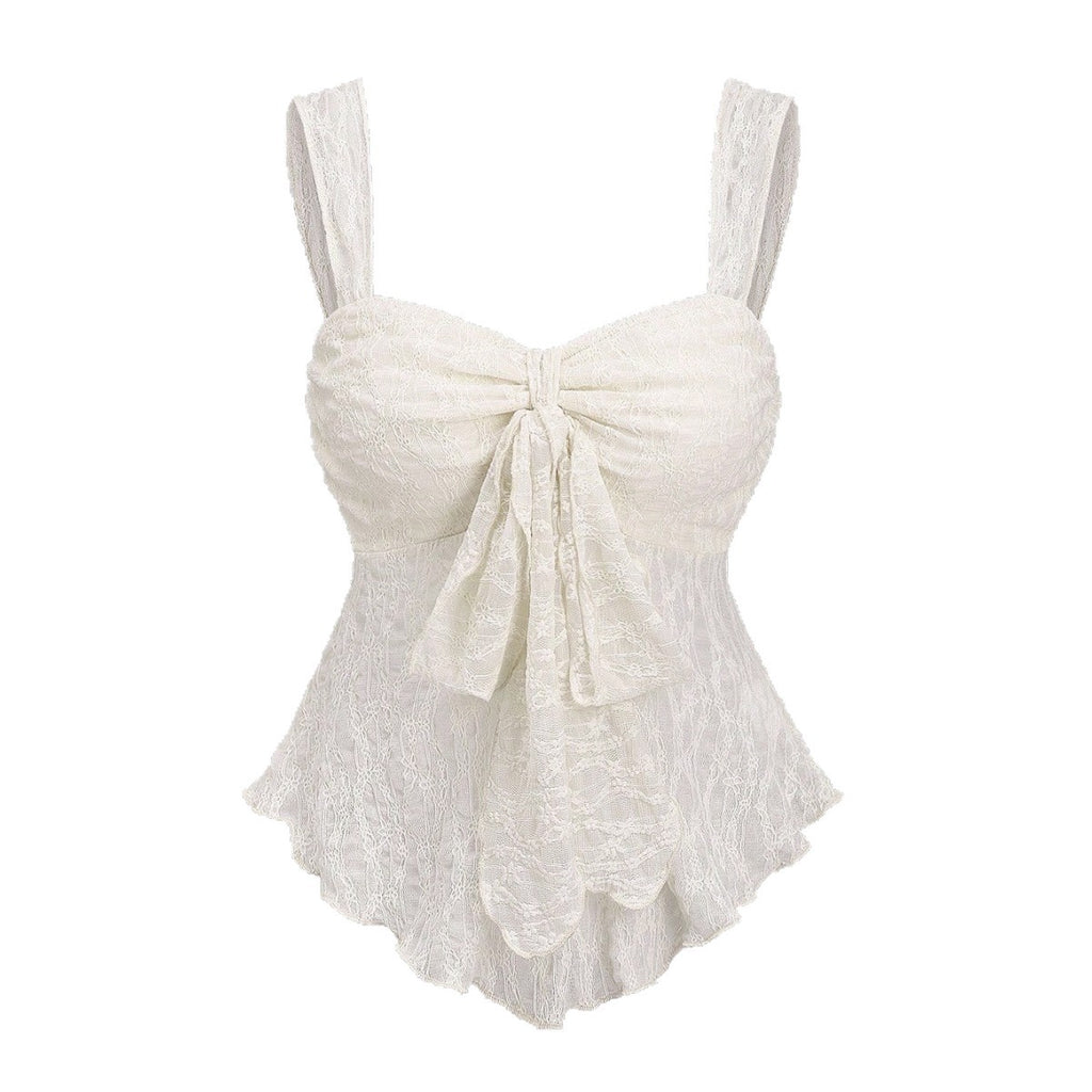 Lazy Sweet Small All Match Office Design Blouse French Lace