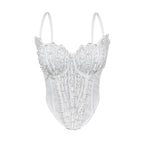 Women's Arrival Handmade Floral Pearl Suspender Vest Sexy Backless Tube Top Outer Wear Boning Corset Corset Body Shaping