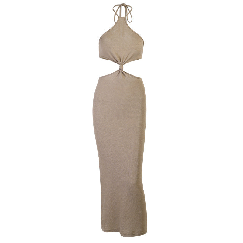 Women's Halter Cutout Sleeveless Vacation Dress