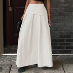 Women Skirt Fastener Decoration Casual Loose Irregular Asymmetric A line Skirt