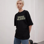 Women's Simple Printed T Shirt Women Summer Loose Round Neck Cotton Short Sleeve Top