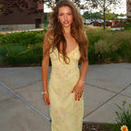 Women's Floral Lace Ruffled Cami Bodycon Maxi Dress