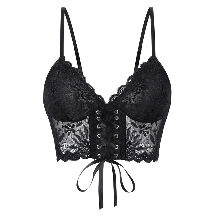 Summer Mesh Camisole French Lace Low Cut Design Fashionable