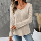 Lace Backless Knitted Long Sleeve Top