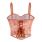 Women's Orange Double Shoulder Strap With Cup Women Tube Top Court Body Shaping Top