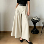 Minimalist Skinny A line High Waist Small Wide Leg Pants Large Swing Slimming Light Luxury Loose Casual Pants