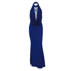 Women's Halter Lace Backless Maxi Dress