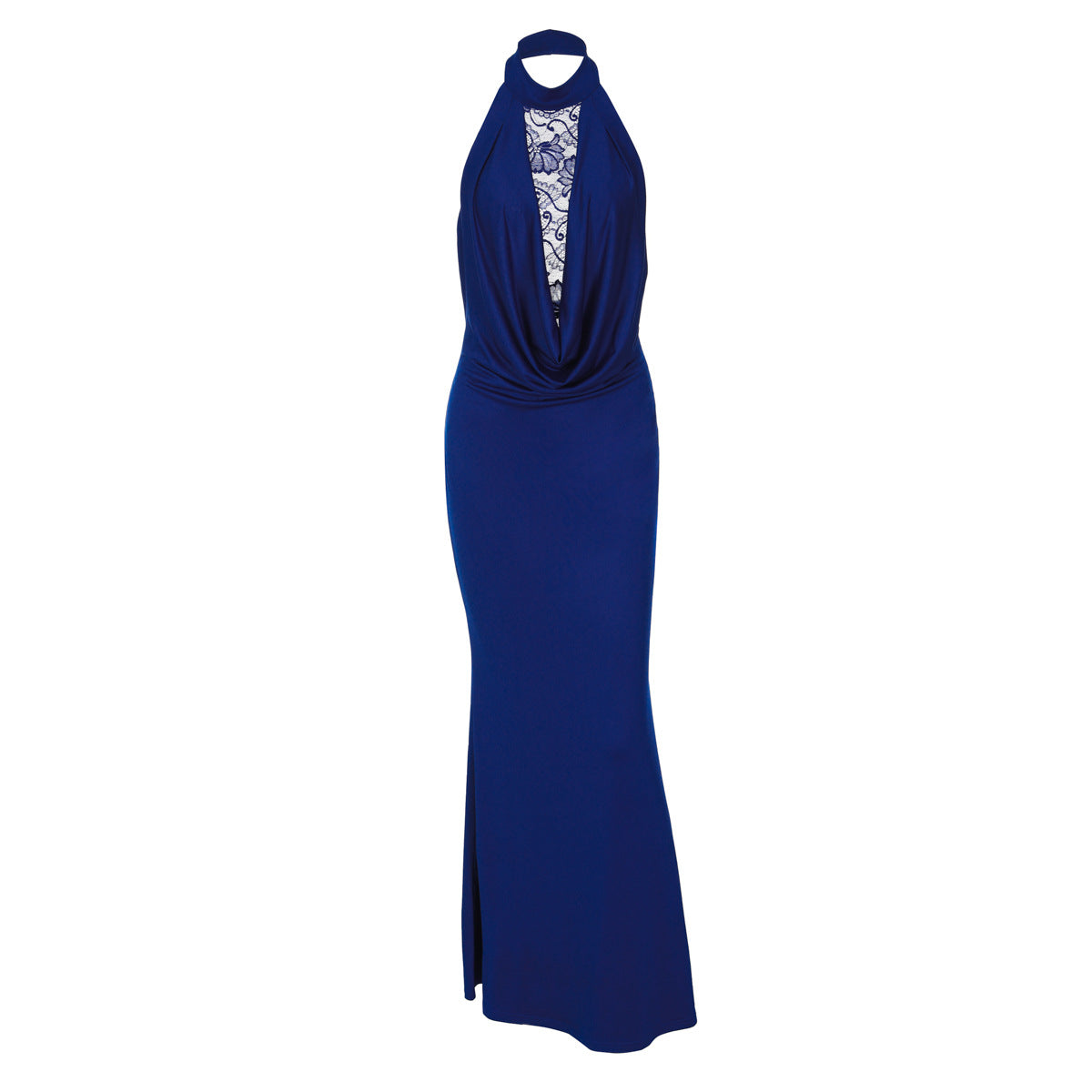 Women's Halter Lace Backless Maxi Dress