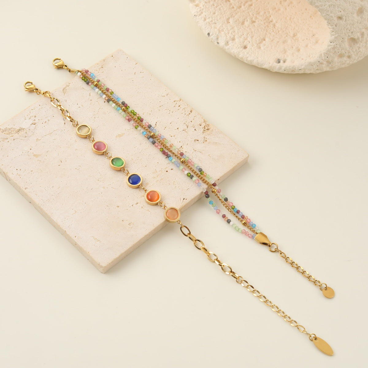 Women's Colored Gem Twin Bracelet