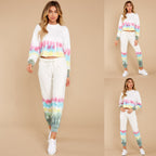 Women's Winter Printed Tie-Dye Casual Coordinated Two-Piece Set