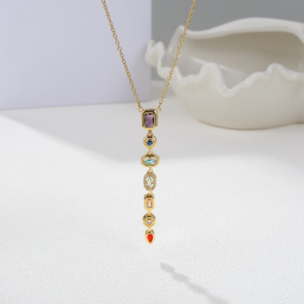 Women's Colored Gem Necklace