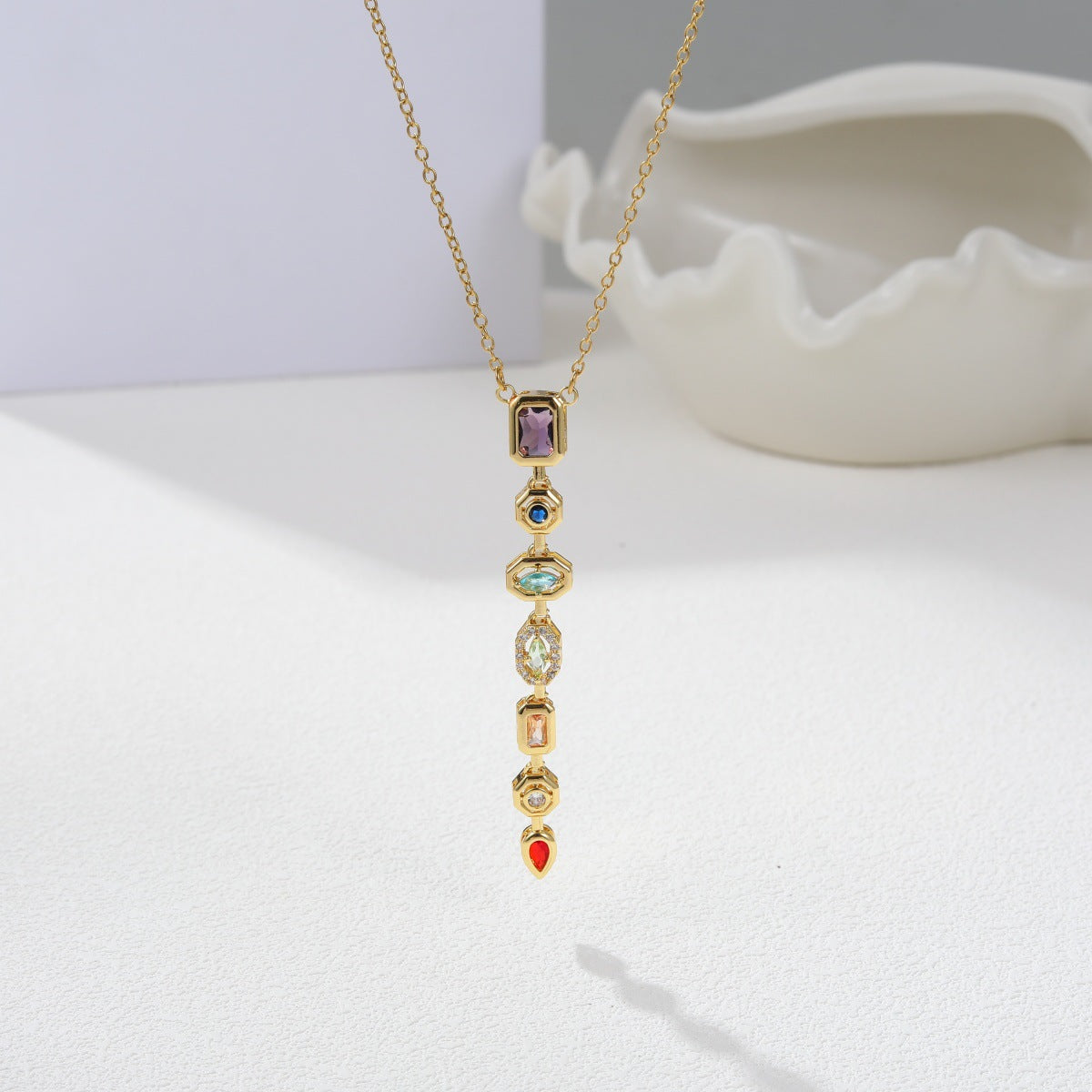 Women's Colored Gem Necklace