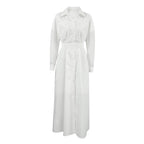 Women's French Collar Belted Shirt Dress