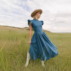Women's Denim Ruffled Dress