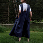 Cotton Linen Sleeveless Backless Maxi Dress