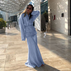 Women Clothing Long Sleeve Collared Shirt Leather Curtain