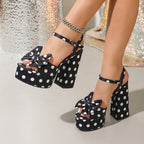 Women's Polka-Dot Platform Office Shoes