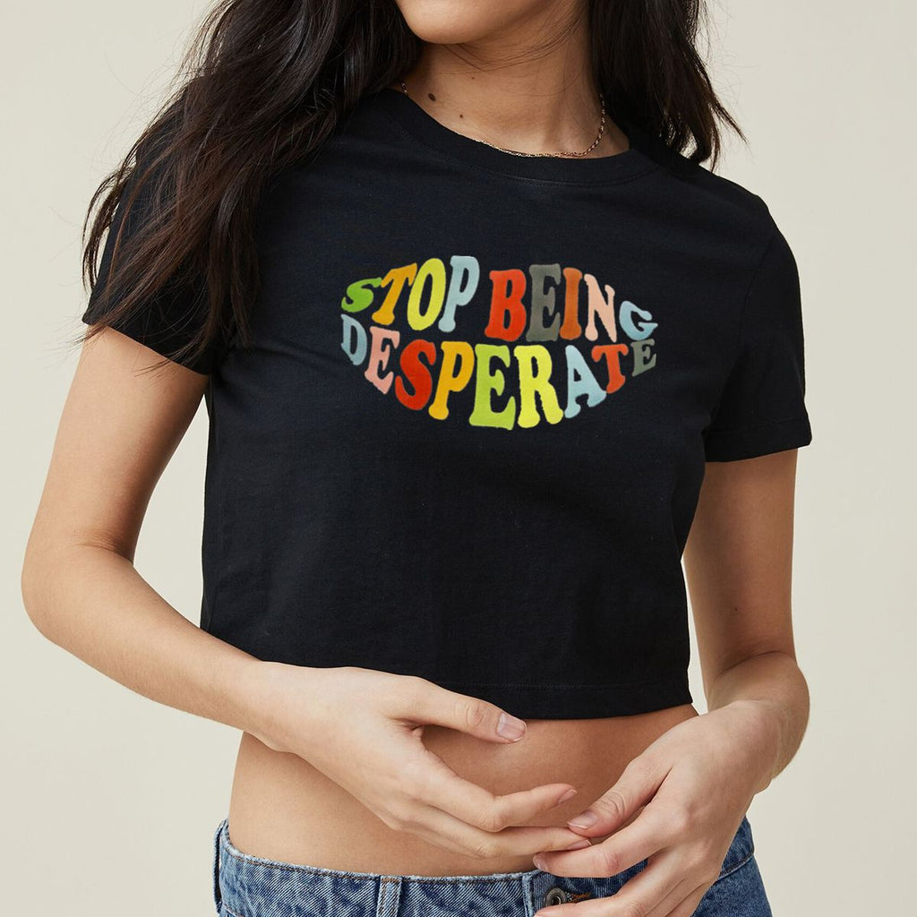 Women's Letter Graphic Printed Short Slim Fit Short Sleeve T-Shirt