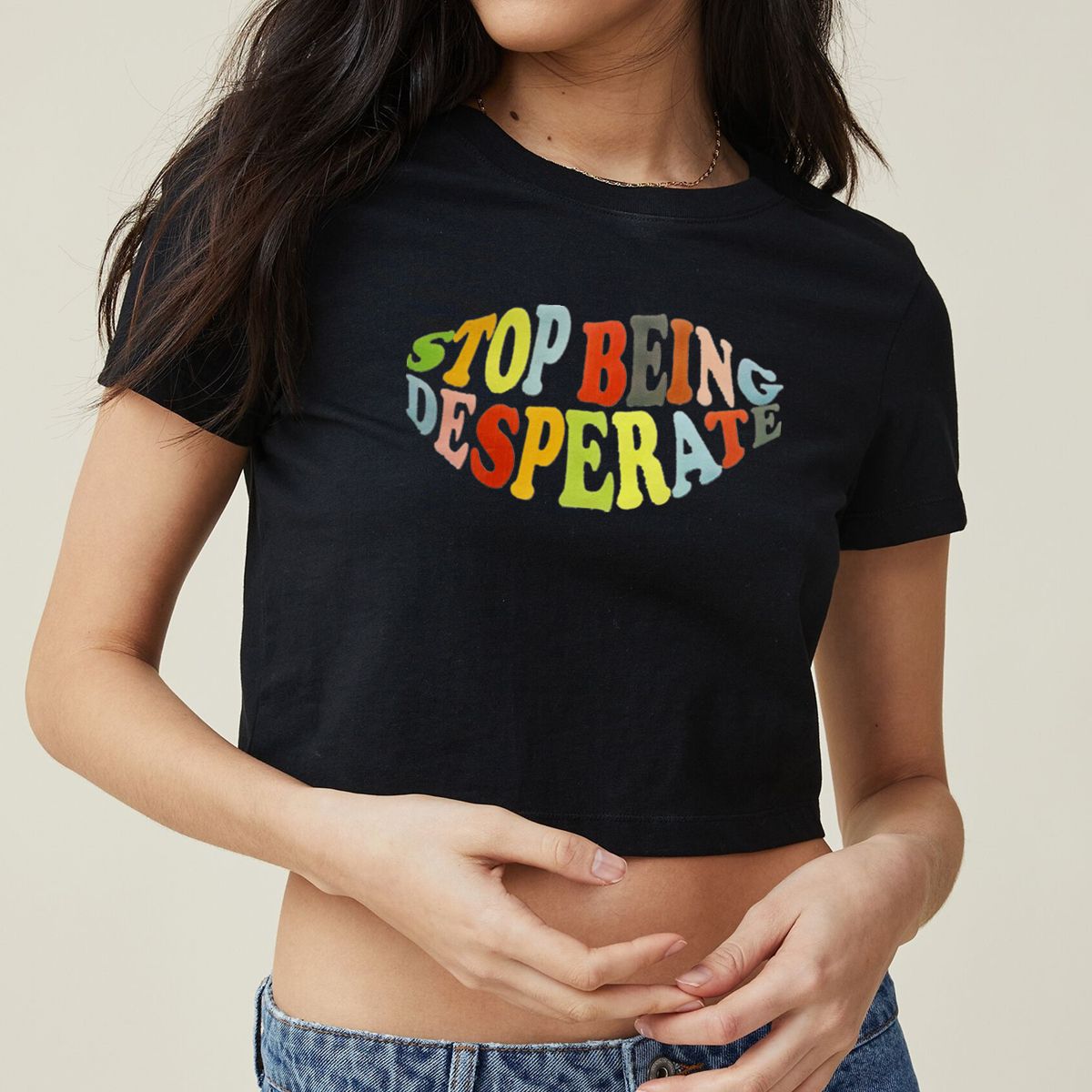 Women's Letter Graphic Printed Short Slim Fit Short Sleeve T-Shirt