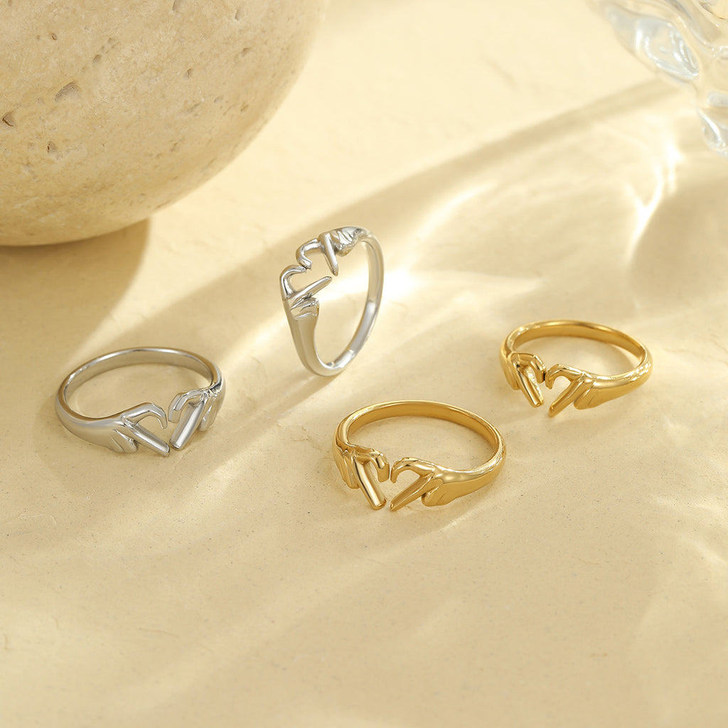 Double Heart Adjustable Ring