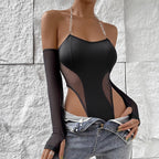 Bare Shoulder One-piece Swimwear