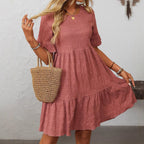 Loose Casual Short-Sleeve Flowy Dress