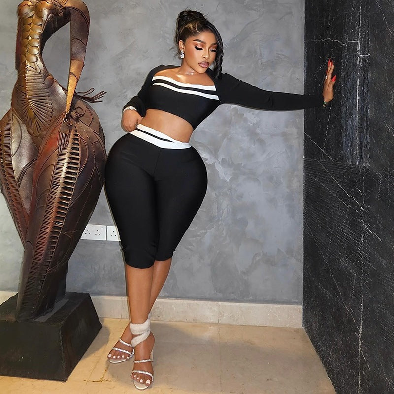 Women's Cropped Top & Pants Set