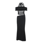 Women's Off-Shoulder Halter Cutout Dress