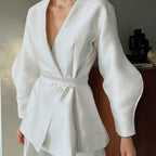 Long Sleeve V neck Strap Top