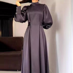 Autumn Waist Slim Fit Belted Long-Sleeve Dress