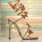 Women's 's Rhinestone Butterfly Open-Toe Sandals