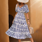 Summer Casual A-Line National Printing Dress