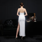 Women's Bride Long Strappy Dinner Slim Fit Fishtail Wedding Gala Dress